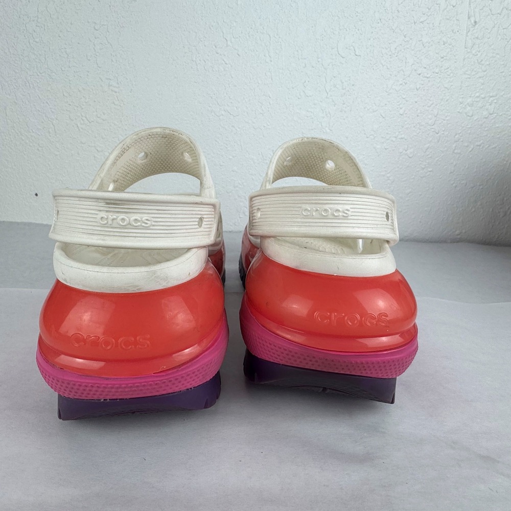 Crocs Mega Crush Sandal White Pink Purple Platform 207989 Womens Size 9 - Picture 3 of 6